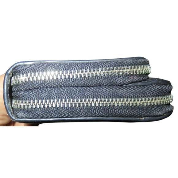 Coach Black Pebbled Leather Double Zip Around Accordion Continental Long Wallet - Picture 3 of 11